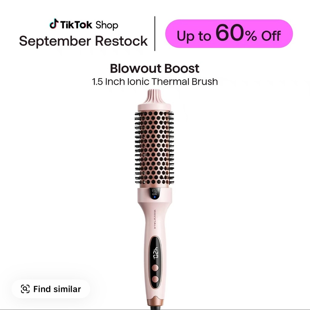 Wavytalk Blowout Boost 1.5 Inch Ionic Thermal Brush - Pink